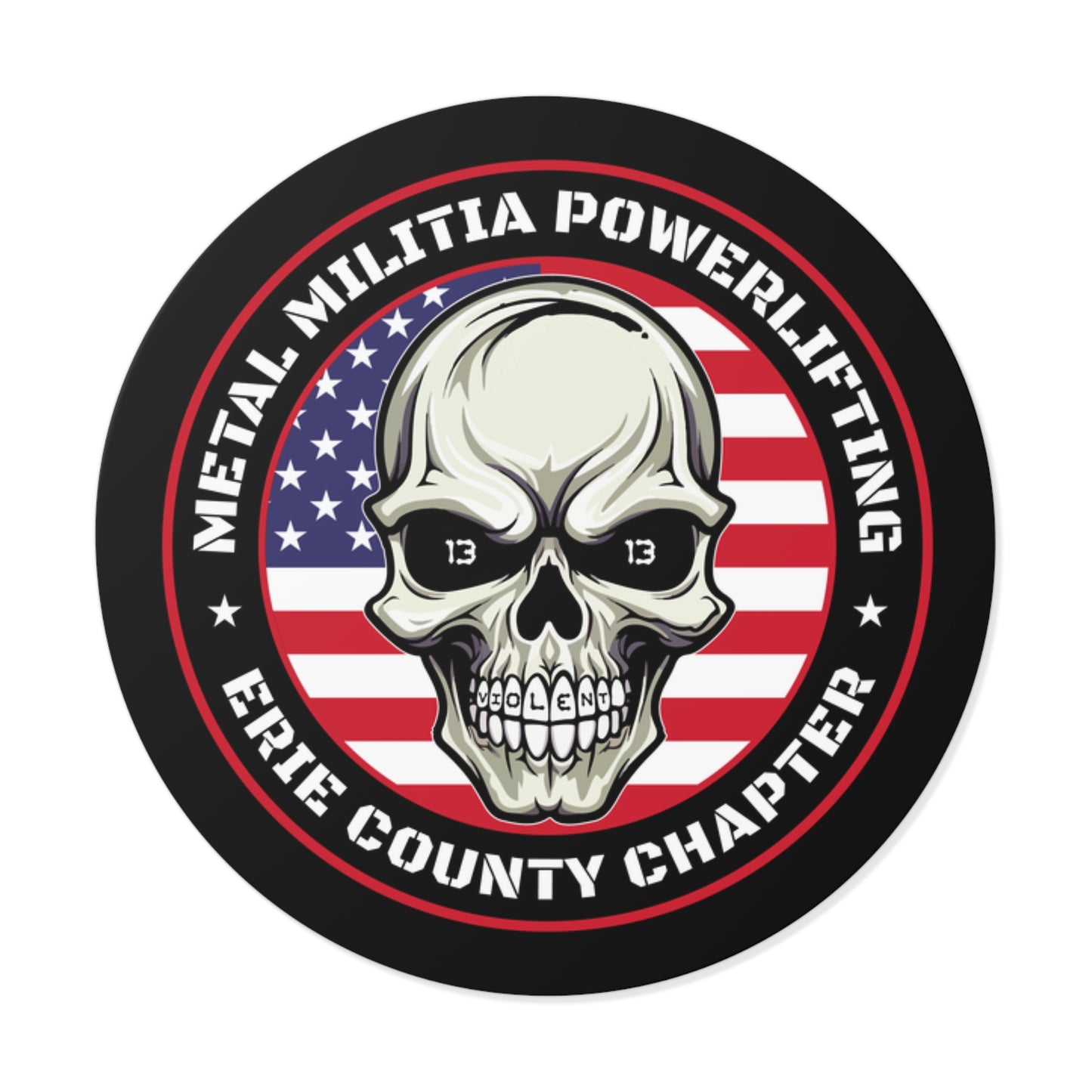 Erie County Metal Militia Round Vinyl Stickers