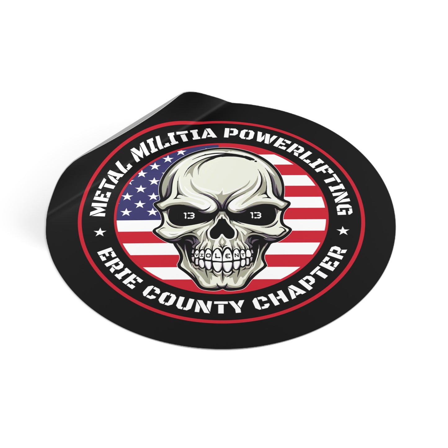 Erie County Metal Militia Round Vinyl Stickers