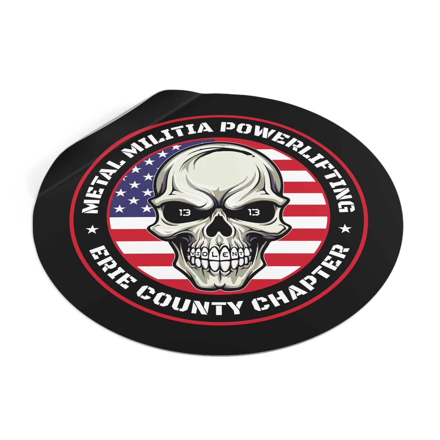 Erie County Metal Militia Round Vinyl Stickers