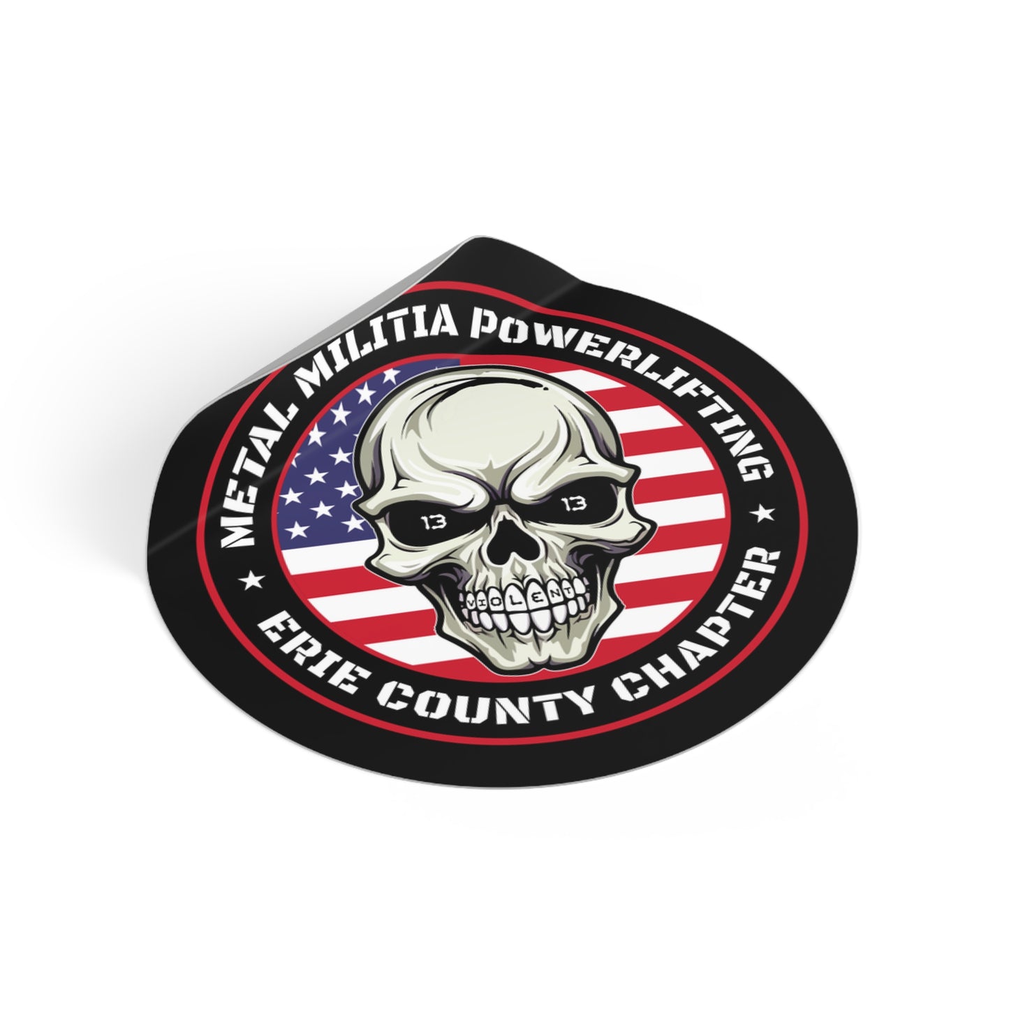 Erie County Metal Militia Round Vinyl Stickers