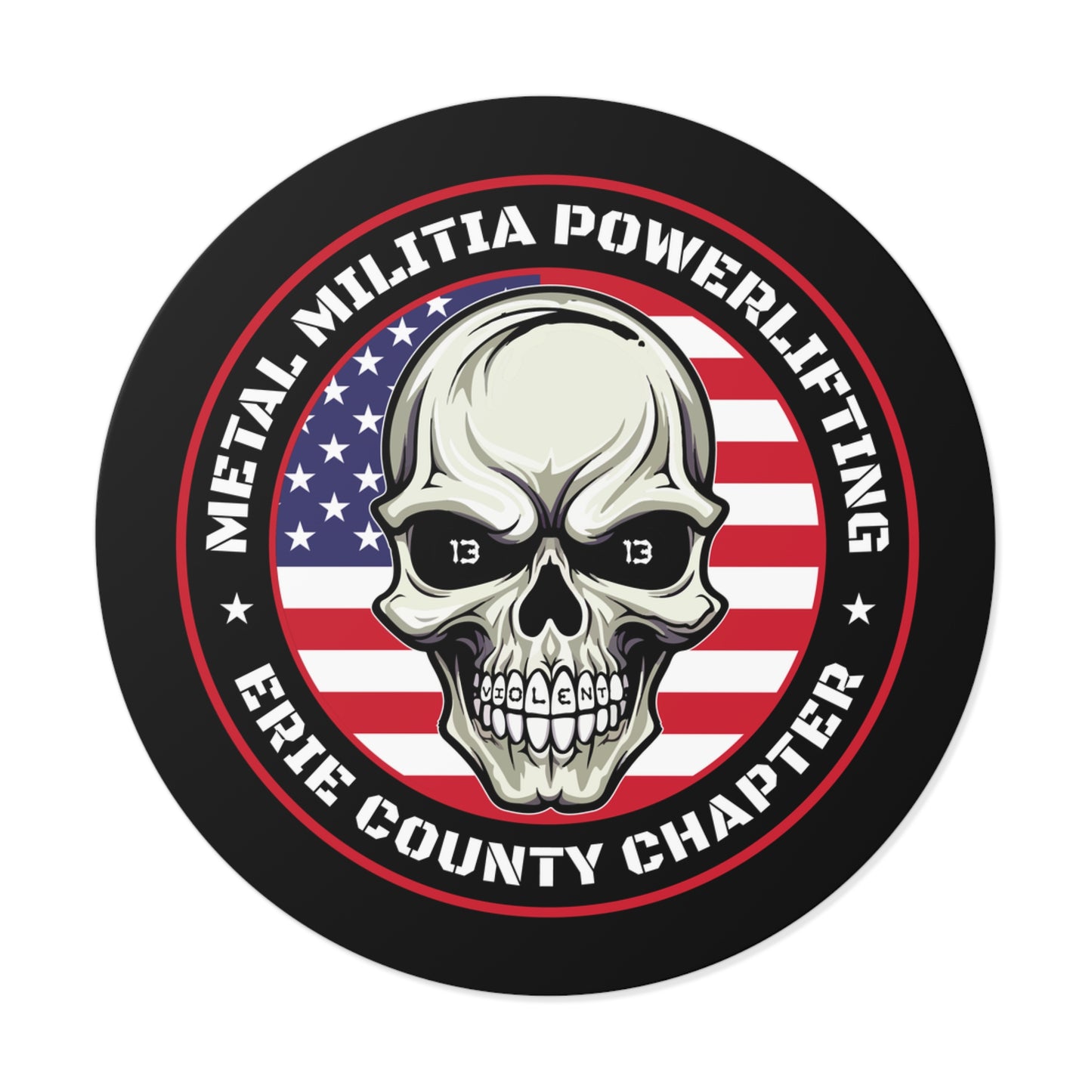 Erie County Metal Militia Round Vinyl Stickers