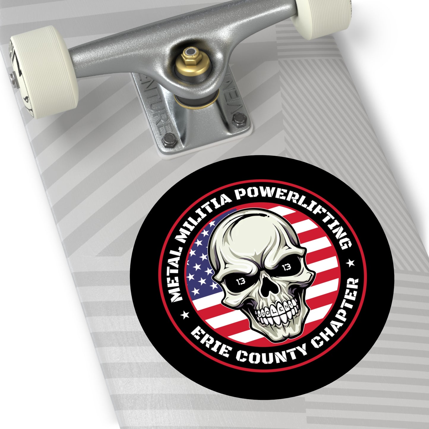 Erie County Metal Militia Round Vinyl Stickers