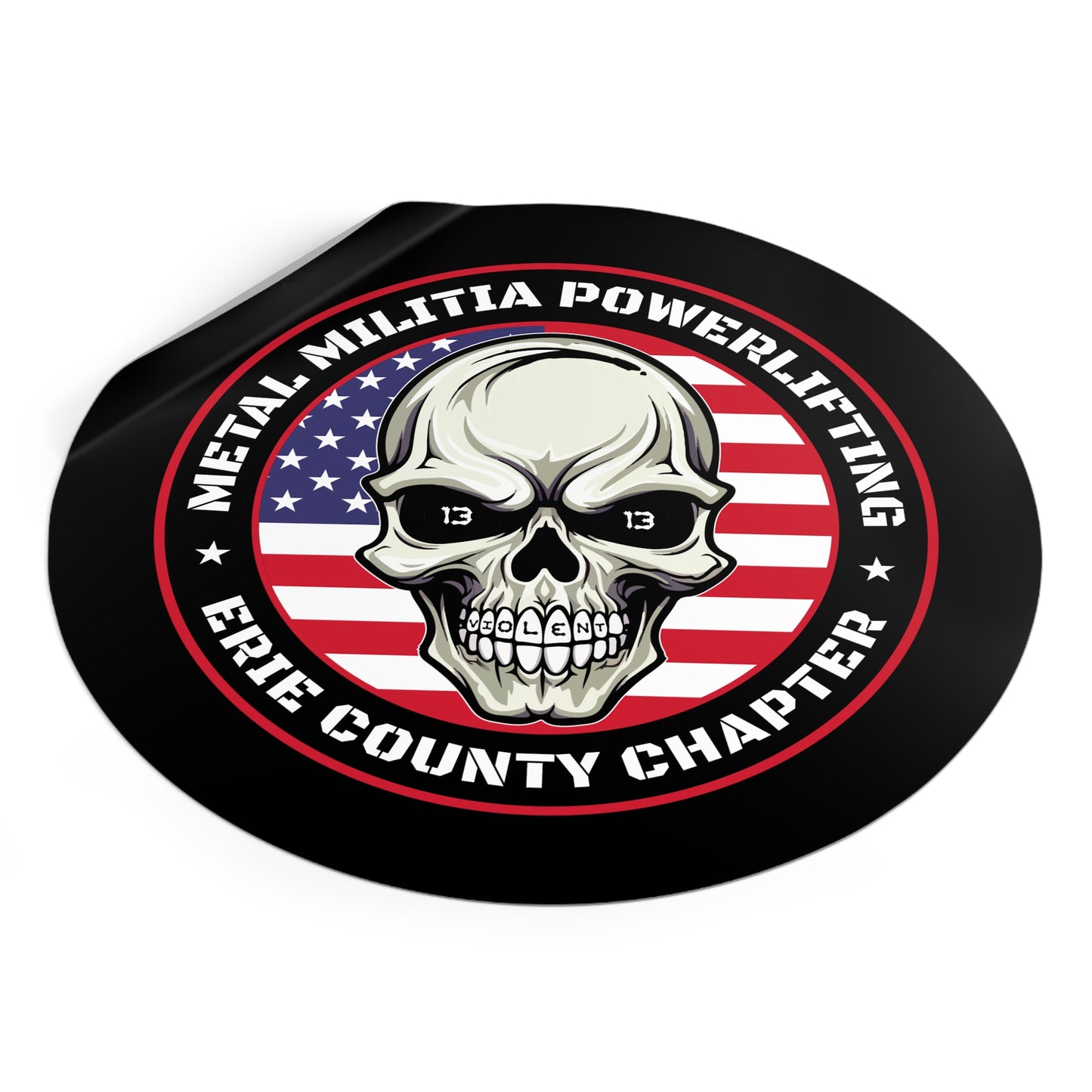 Erie County Metal Militia Round Vinyl Stickers