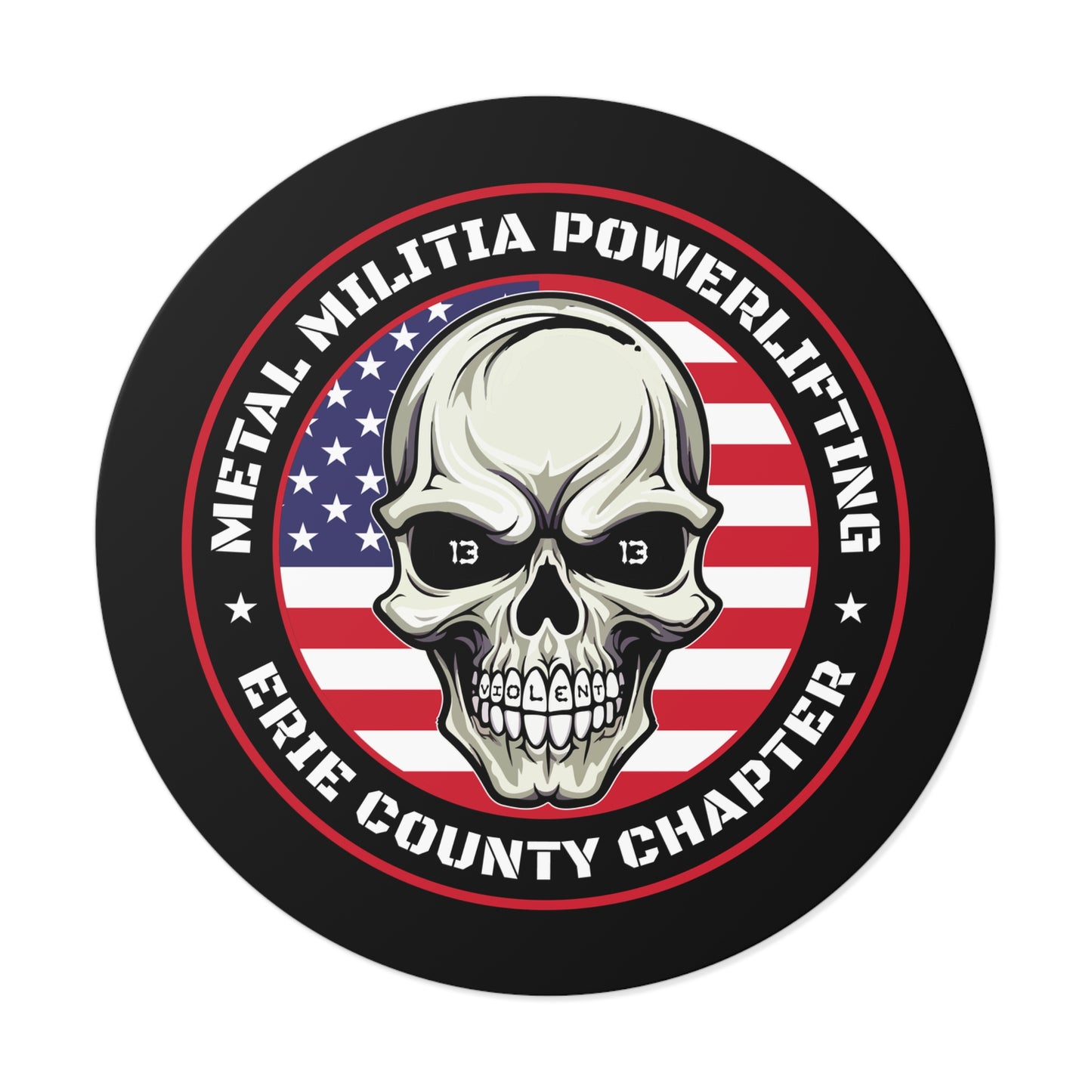 Erie County Metal Militia Round Vinyl Stickers