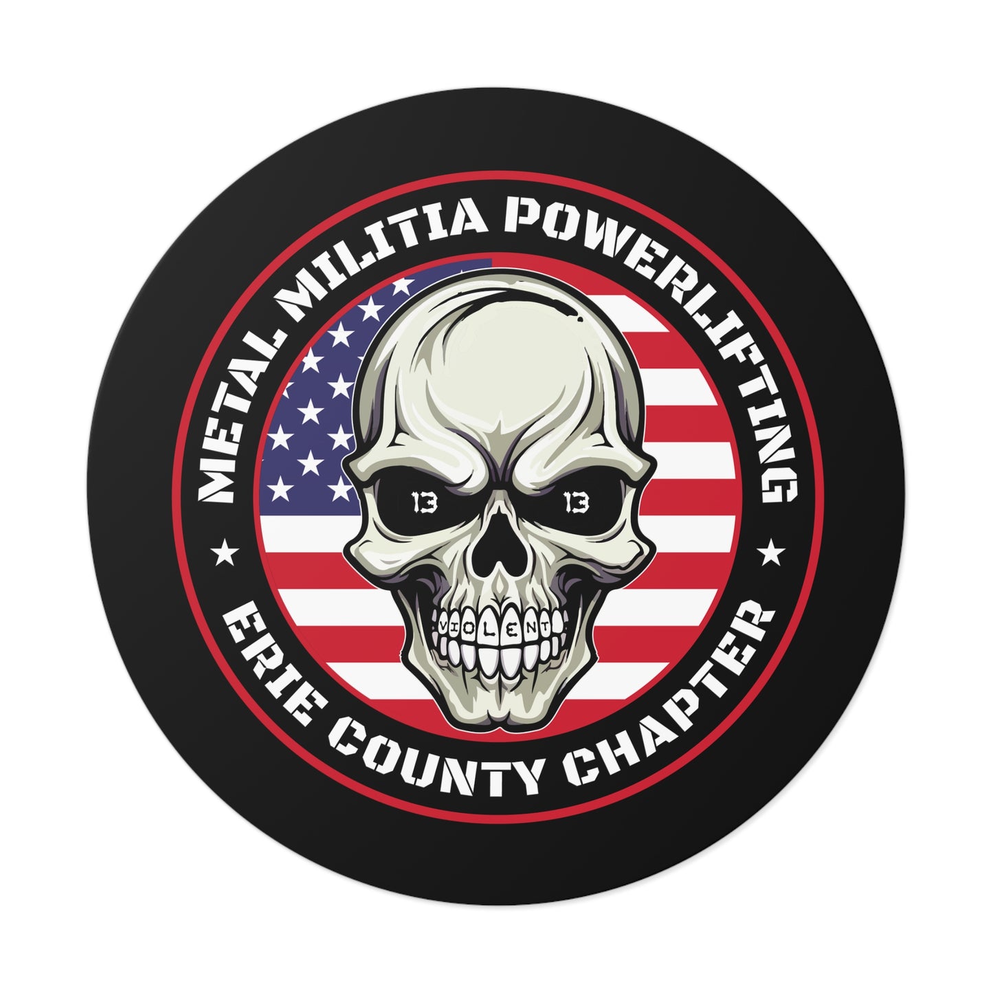 Erie County Metal Militia Round Vinyl Stickers