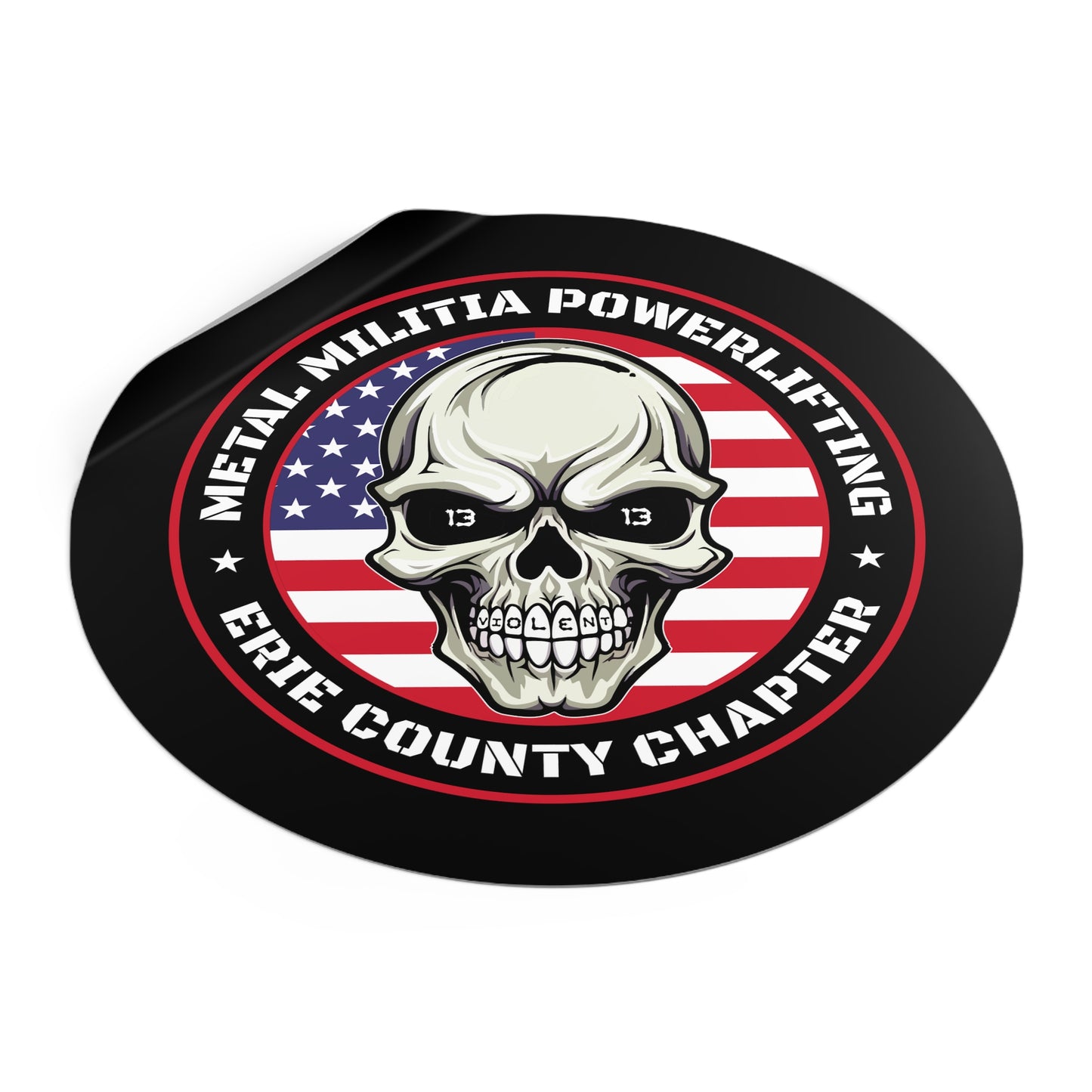 Erie County Metal Militia Round Vinyl Stickers